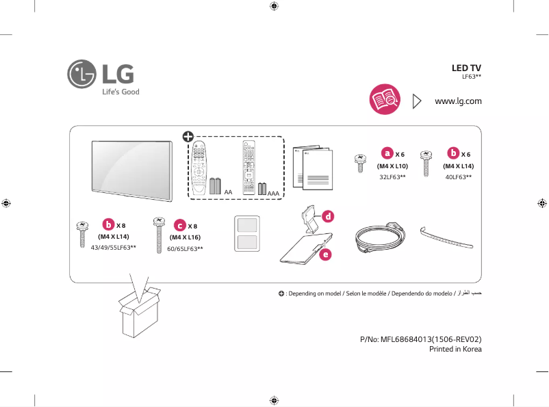 Page n°1 - Manuel utilisateur LG 40LF6300