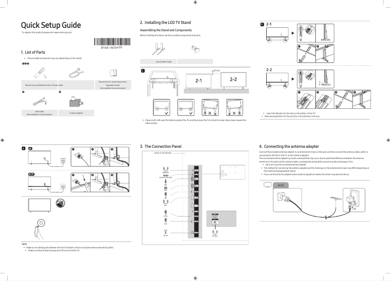 Page 1 de la notice Manuel utilisateur Samsung HG55AU800AJ