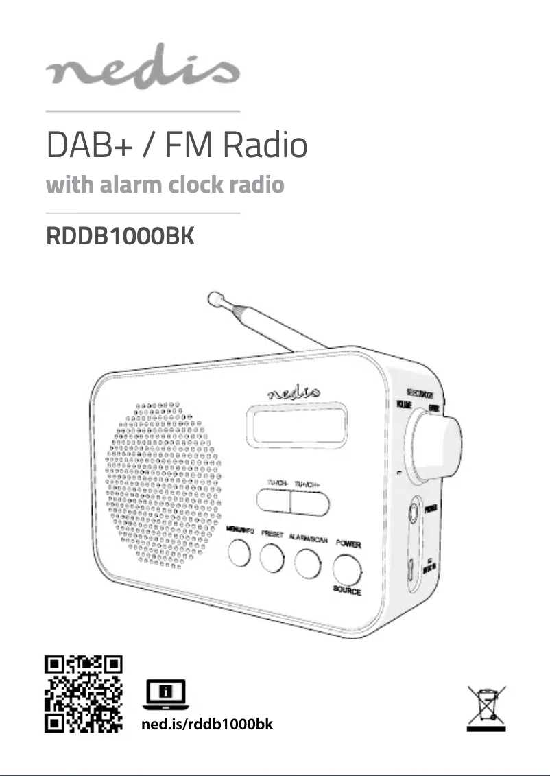 Page 1 de la notice Manuel utilisateur Nedis RDDB1000BK
