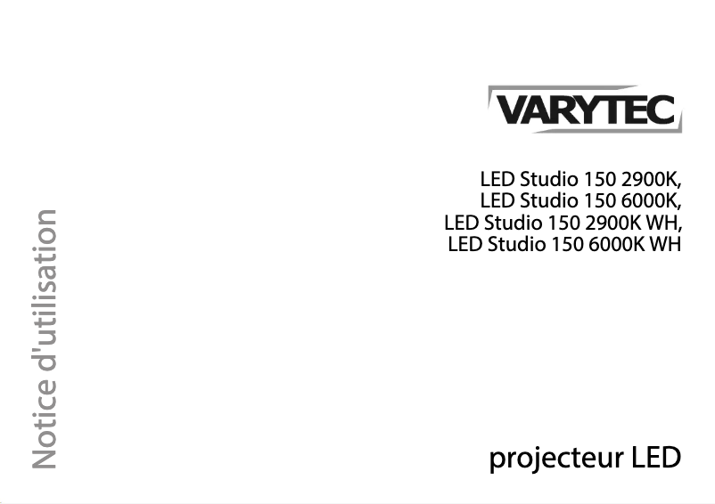 Page 1 de la notice Manuel utilisateur Varytec LED Studio 150 6000K