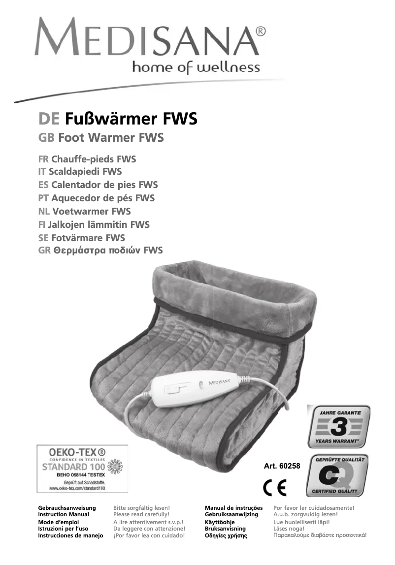 Página 1 del manual Manual de usuario Medisana FWS 100