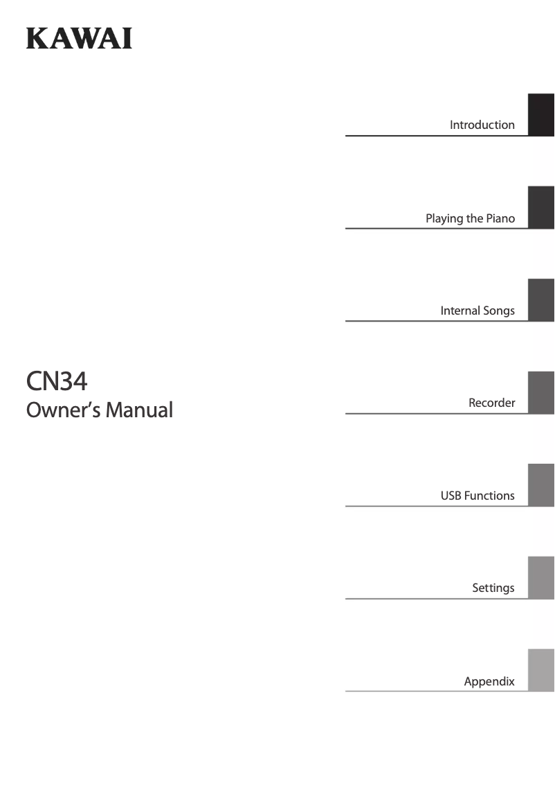 Page 1 de la notice Manuel utilisateur Kawai CN34