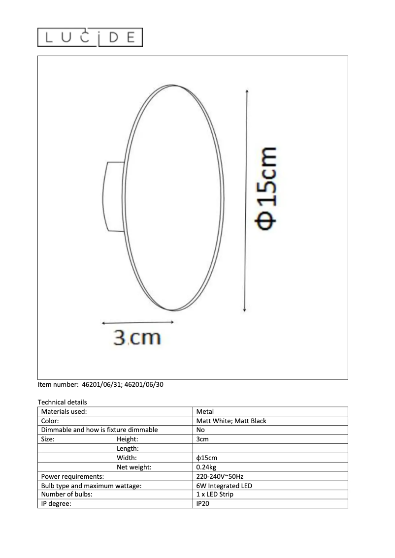 Image de la première page du manuel de l'appareil Eklyps LED