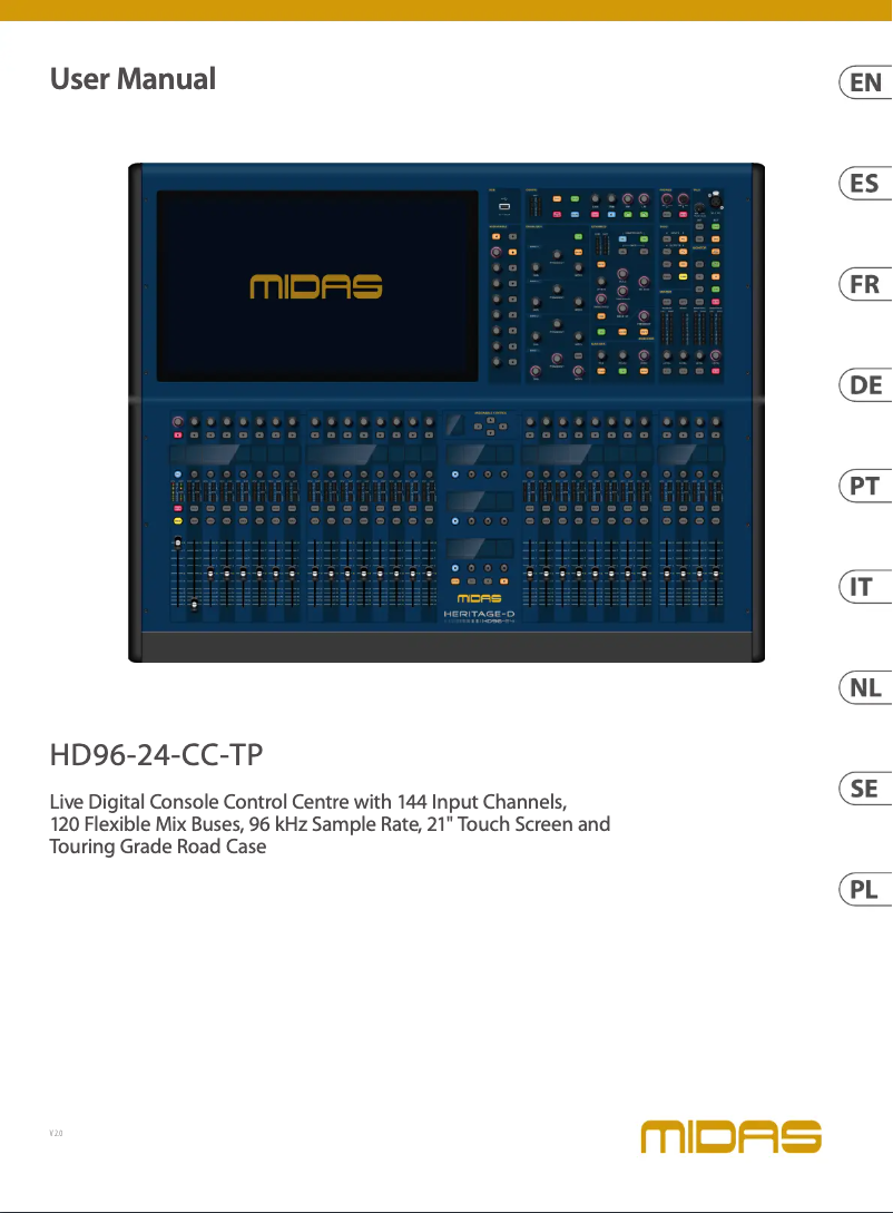 Página 1 del manual Manual de usuario Midas HD96-24-CC-TP