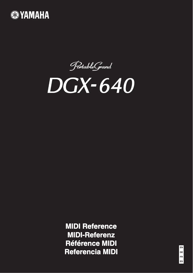 Page n°1 - Manuel utilisateur Yamaha PortableGrand DGX-640
