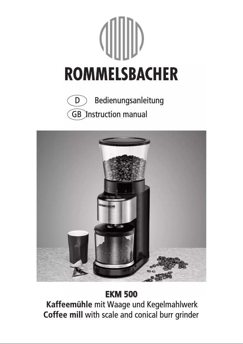 Page 1 de la notice Manuel utilisateur Rommelsbacher EKM 500
