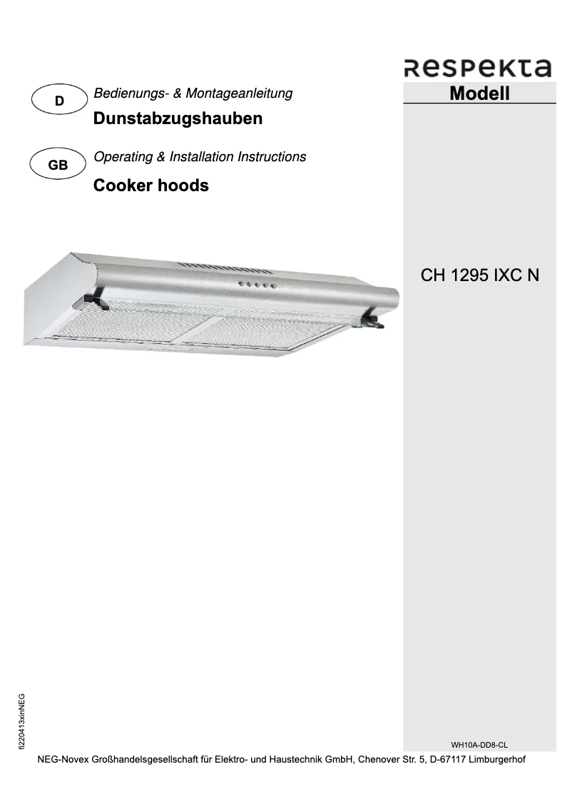 Image de la première page du manuel de l'appareil Serie Tilla CH 1259 IXC N