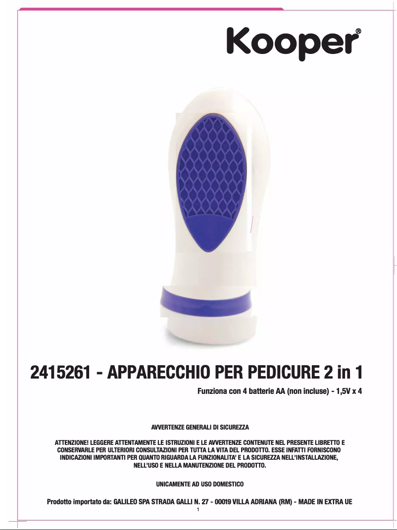Page 1 de la notice Manuel utilisateur Kooper 2415261