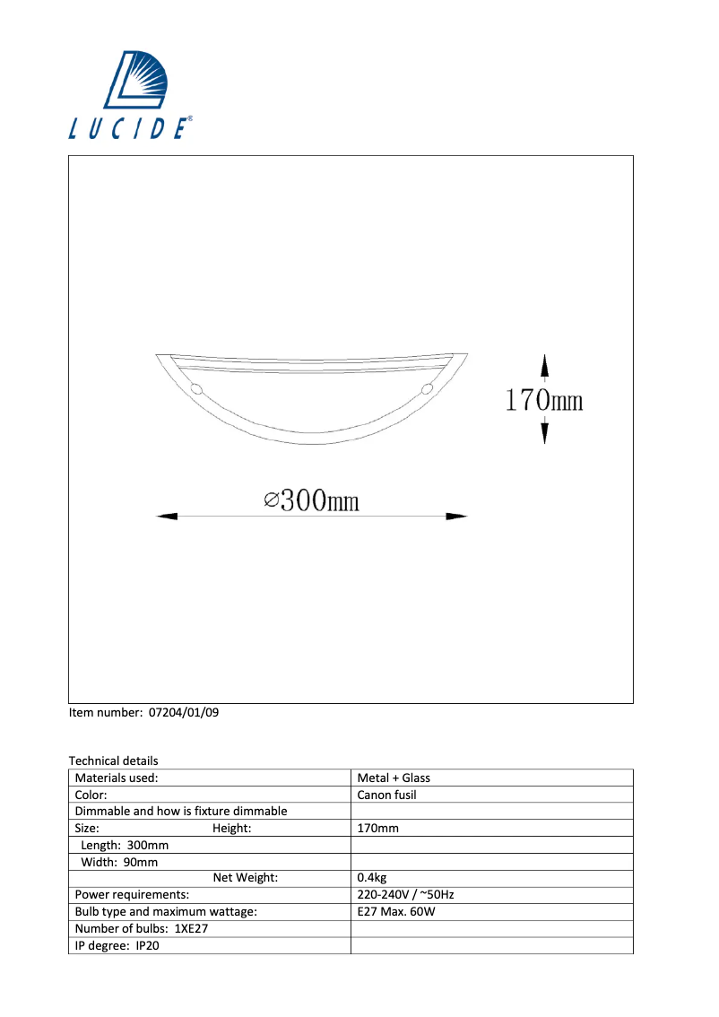 Page n°1 - Manuel utilisateur Lucide Basic 07204/01/09
