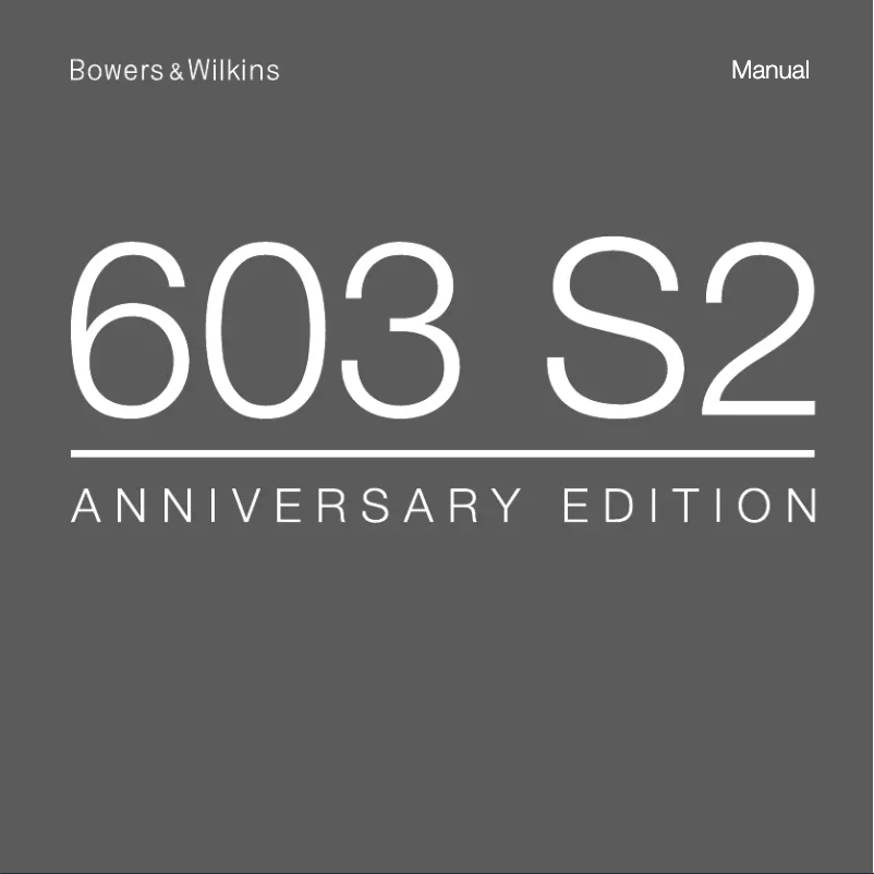 Página 1 del manual Manual de usuario Bowers & Wilkins 603 S2