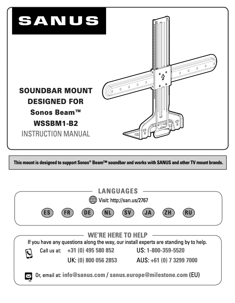Page 1 de la notice Mode d'emploi Sanus WSSBM1-B2