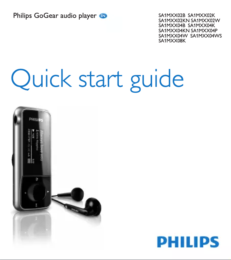 Página 1 del manual Guía de inicio rápido Philips GoGear Mix SA1MXX02K
