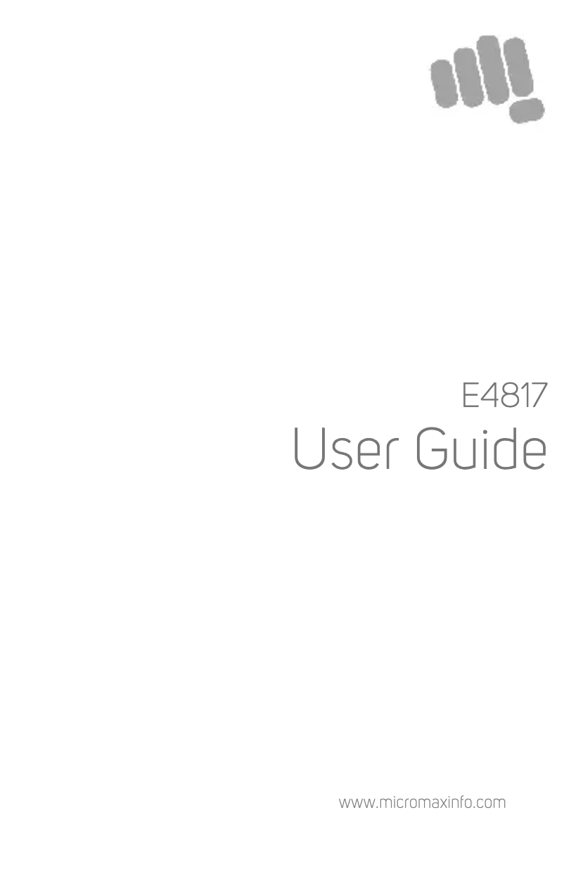 Page n°1 - Manuel utilisateur Micromax E4817