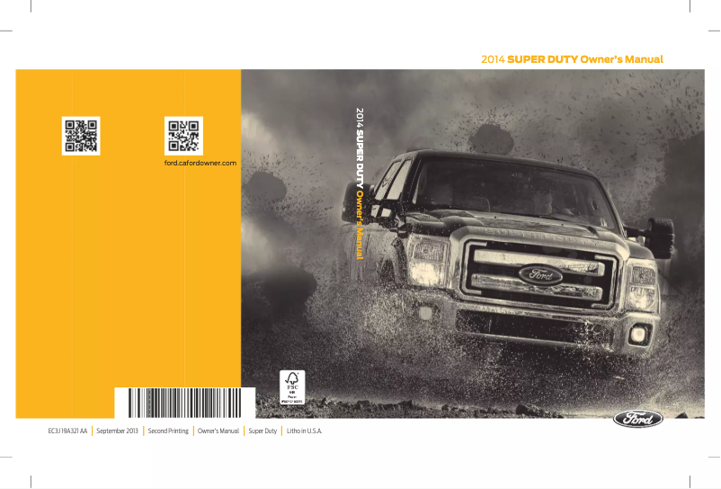 Page n°1 - Manuel utilisateur Ford F-250 (2014)