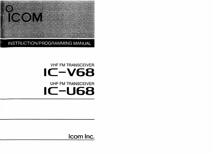 Image de la première page du manuel de l'appareil IC-V68