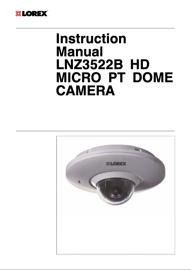 Page n°1 - Manuel utilisateur Lorex LNZ3522B