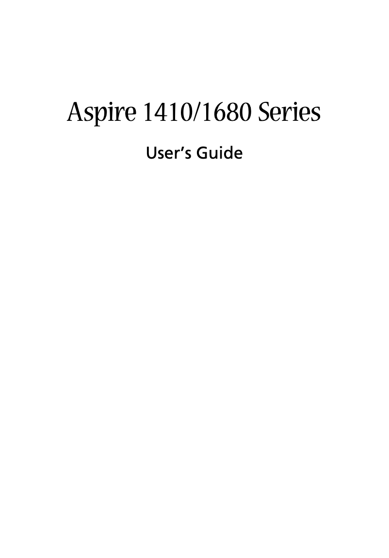 Page 1 de la notice Manuel utilisateur Acer Aspire 1680