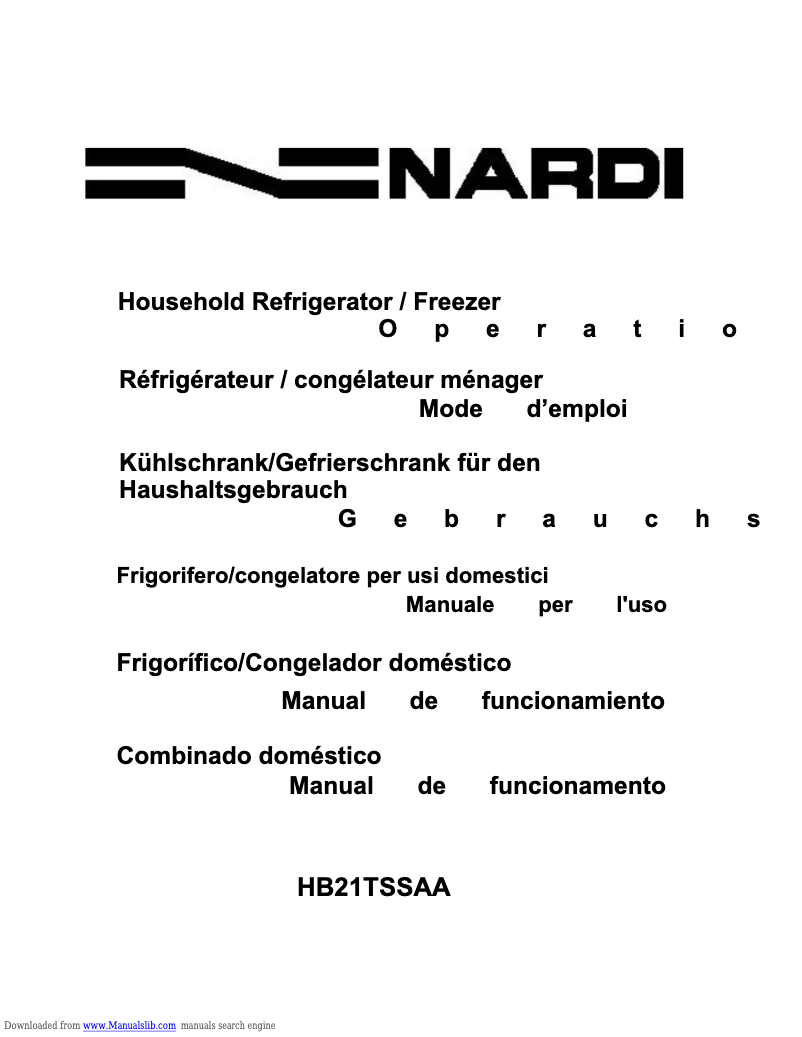 Image de la première page du manuel de l'appareil HB21TSSAA