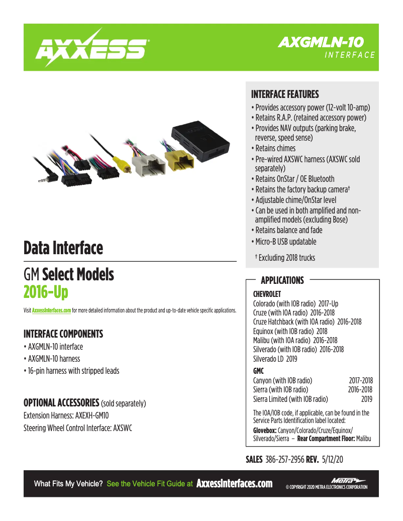 Page 1 de la notice Fiche technique AXESS AXGMLN-10