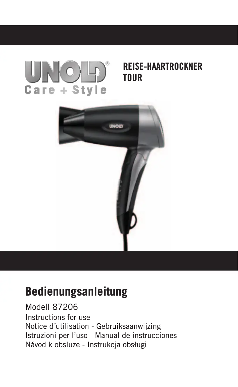 Image de la première page du manuel de l'appareil 87206