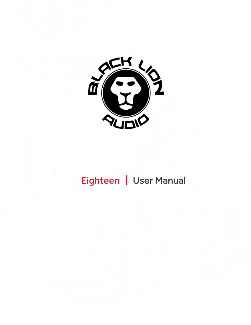 Page 1 de la notice Manuel utilisateur Black Lion Audio PG-XLM