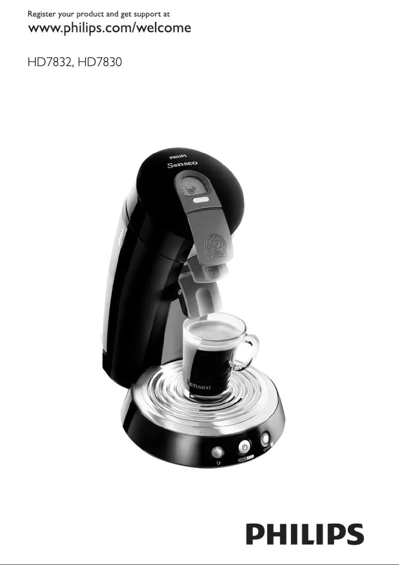 Page 1 of the manual User Manual Philips SENSEO HD7832