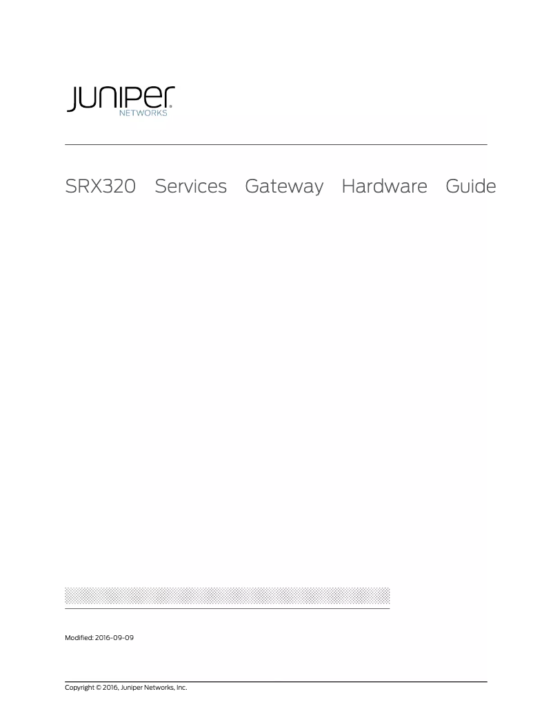 Page n°1 - Manuel utilisateur Juniper SRX320