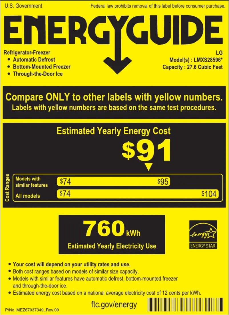 Página 1 del manual Etiqueta energética LG LFXS30726S