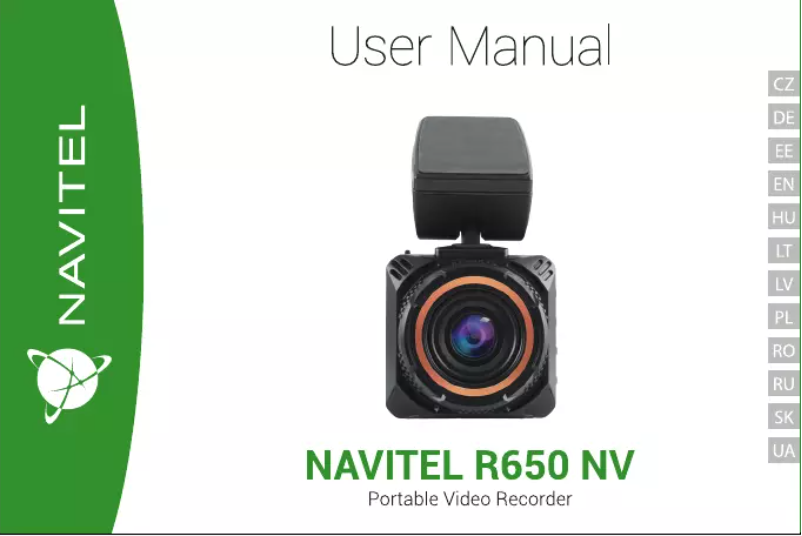 Page n°1 - Manuel utilisateur Navitel R650 NV