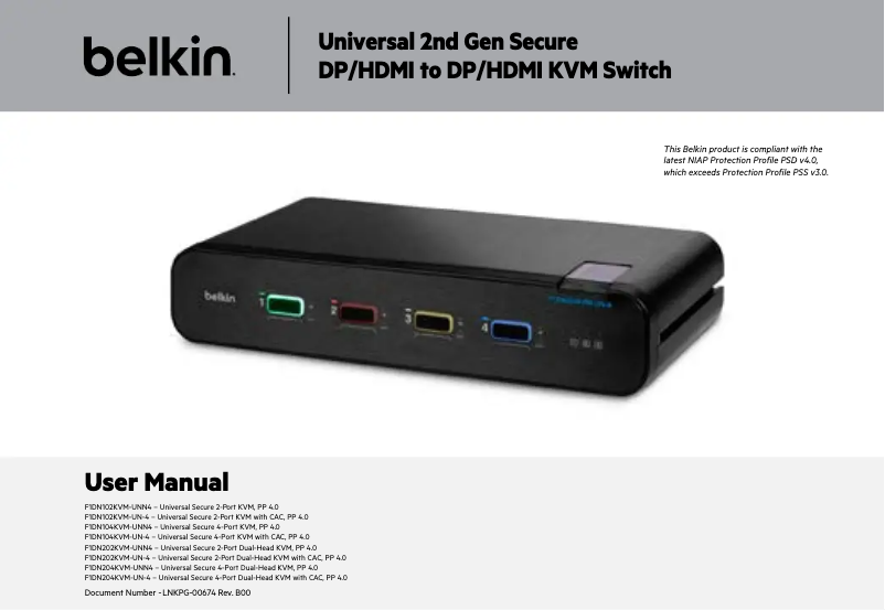 Página 1 del manual Manual de usuario Belkin F1DN102KVM-UNN4