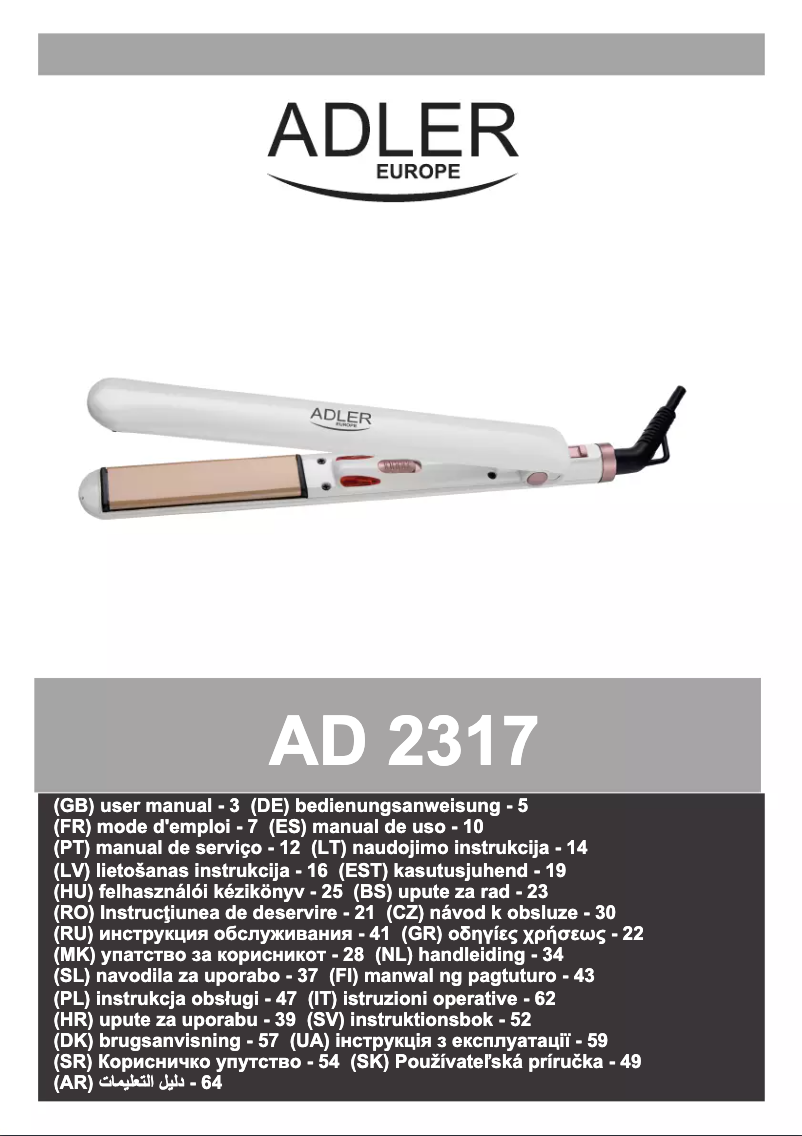 Image de la première page du manuel de l'appareil AD 2317