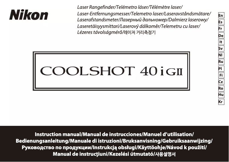 Page 1 de la notice Manuel utilisateur Nikon Coolshot 40i GII