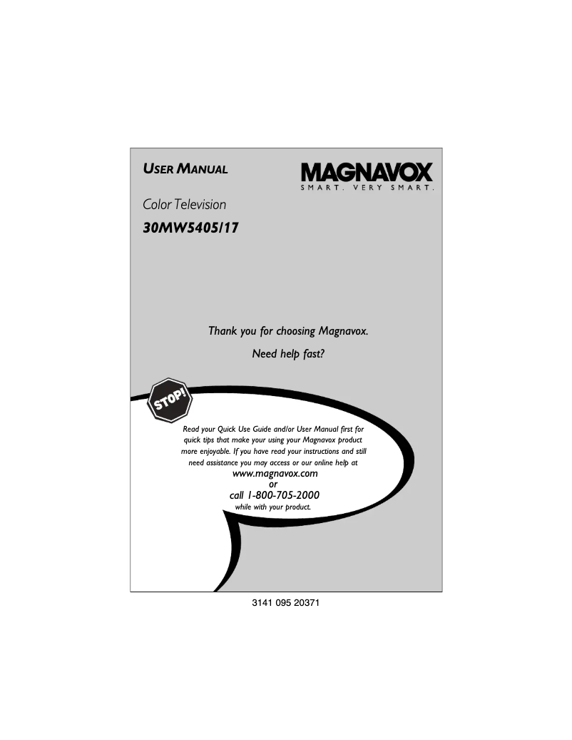 Image de la première page du manuel de l'appareil 30MW5405