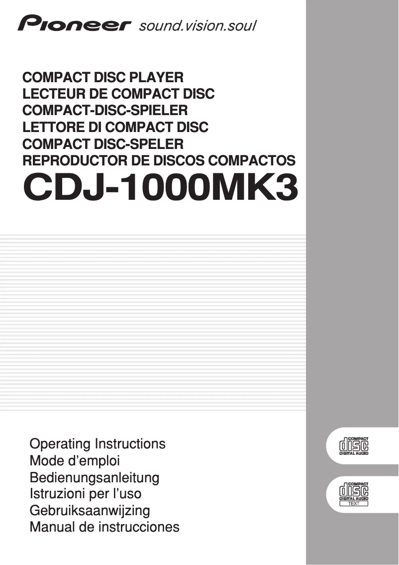 Image de la première page du manuel de l'appareil CDJ-1000MK3