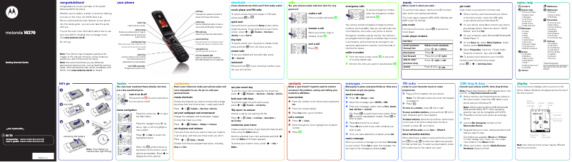Page 1 de la notice Manuel utilisateur Motorola W270