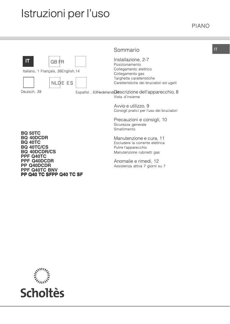Image de la première page du manuel de l'appareil PPF Q40 DCDR