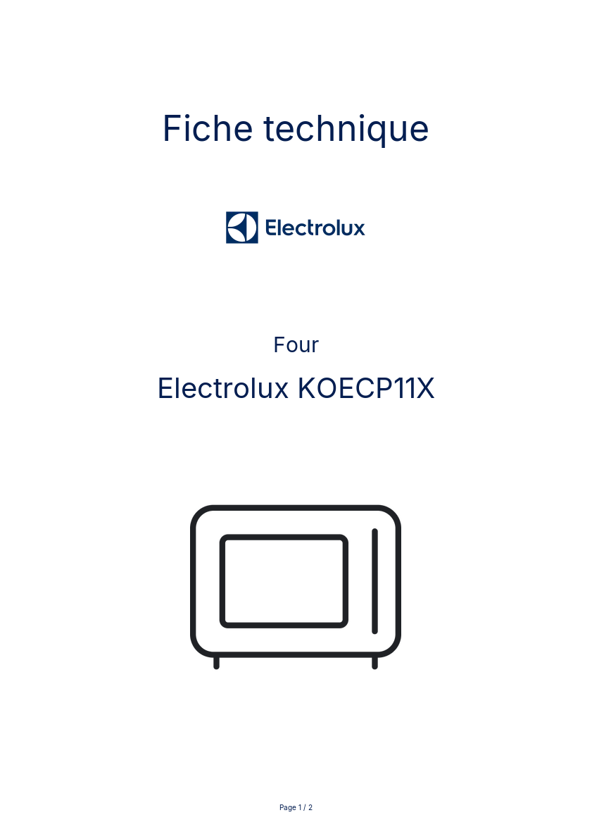 Image de la première page du manuel de l'appareil KOECP11X