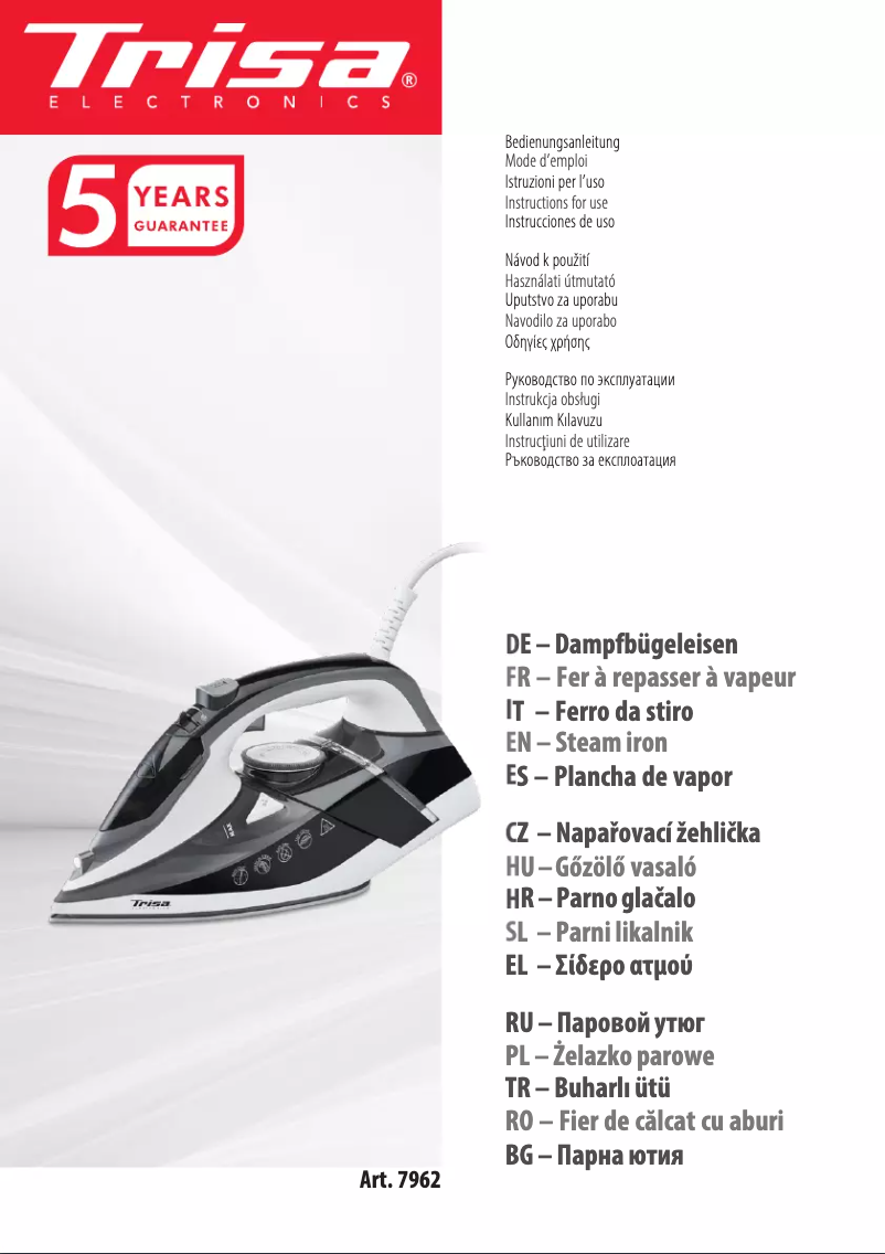 Image de la première page du manuel de l'appareil Prof. Steam i6242 7962.4245