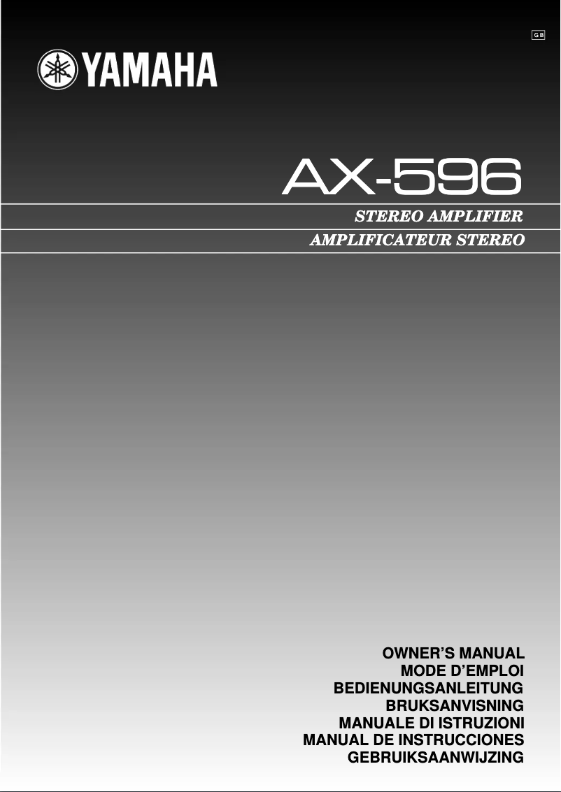 Page n°1 - Manuel utilisateur Yamaha AX-596