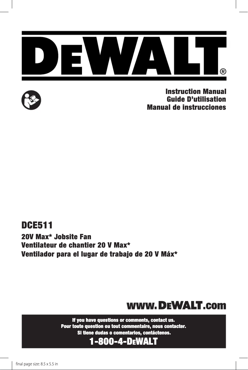 Página 1 del manual Manual de usuario DeWalt DCE511