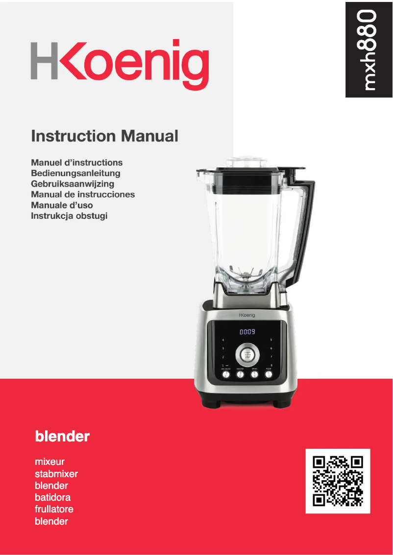 Page 1 de la notice Manuel utilisateur H.Koenig MXH880