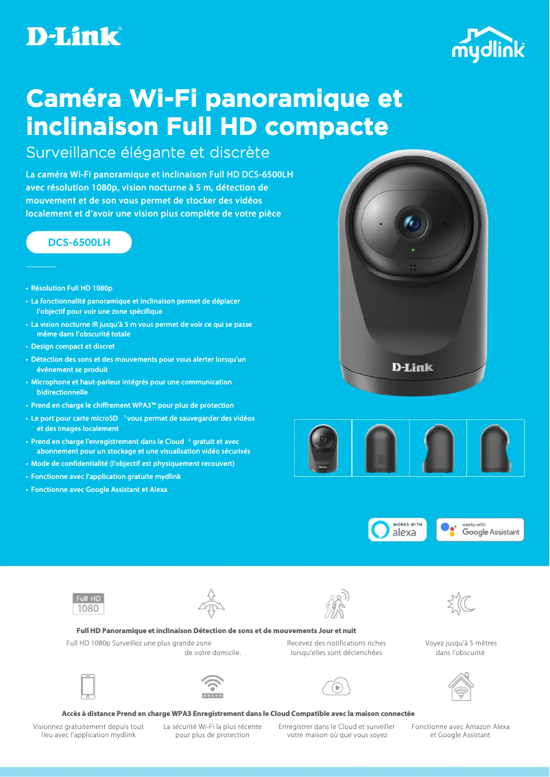 Page 1 de la notice Fiche technique D-Link DCS-6500LH