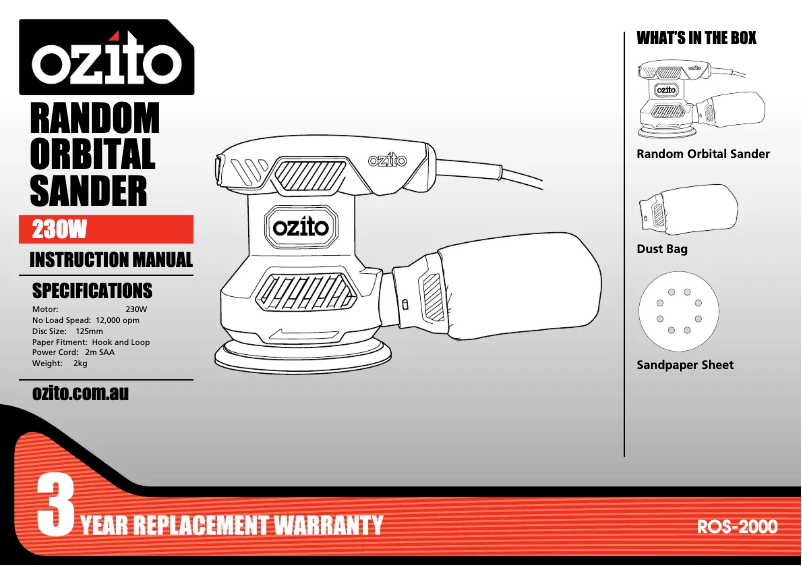 Página 1 del manual Manual de instrucciones Ozito ROS-2000