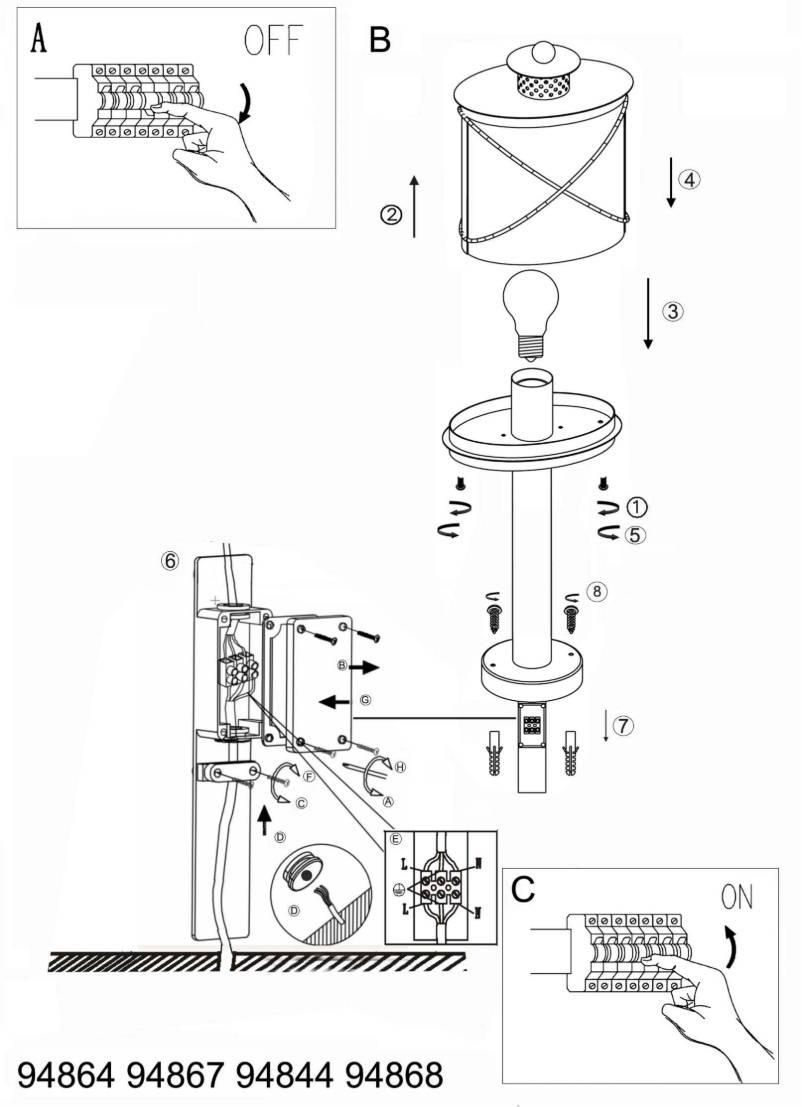 Page 1 de la notice Manuel utilisateur Eglo Vintae Hilburn 1