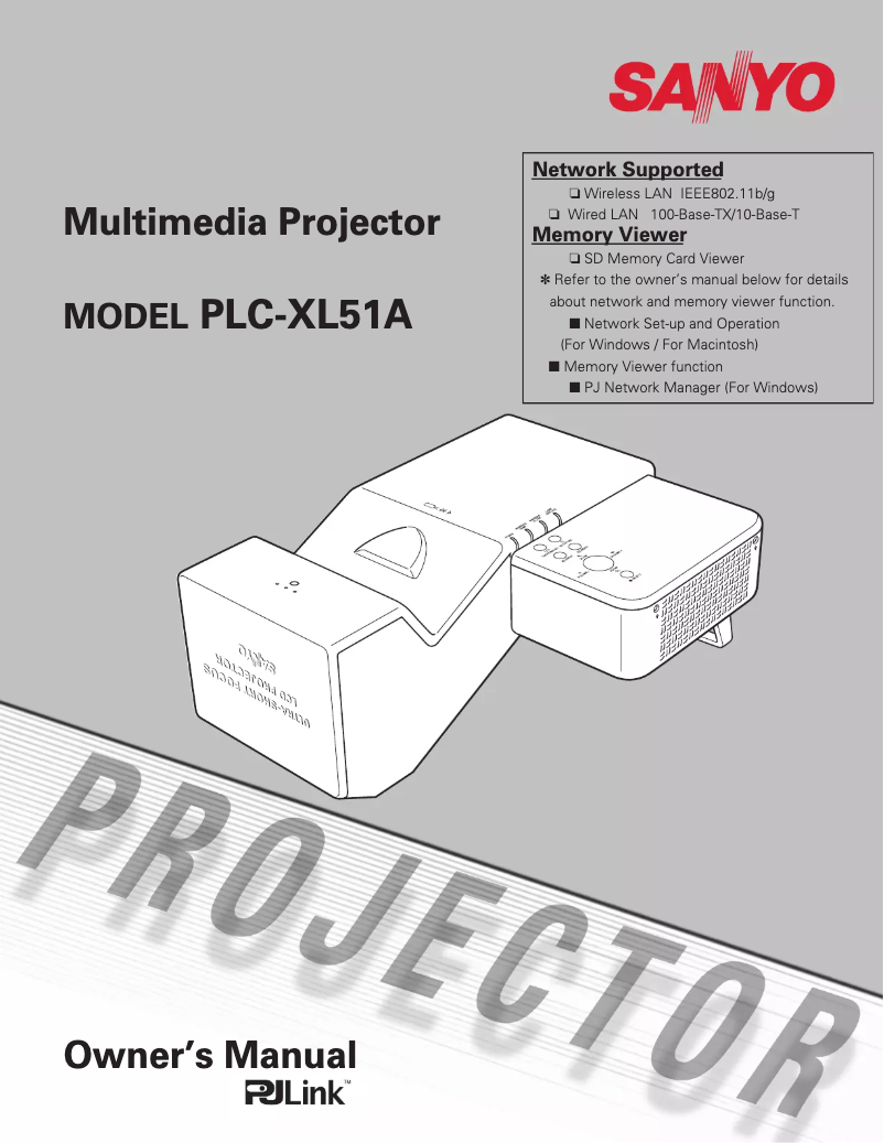 Image de la première page du manuel de l'appareil PLC-XL51A