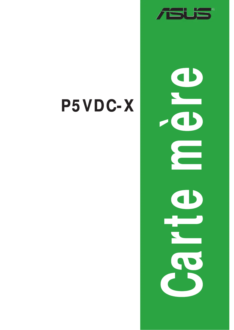 Page 1 de la notice Manuel utilisateur Asus P5VDC-X
