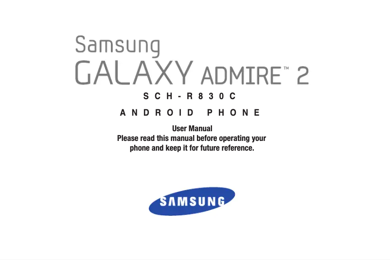 Page n°1 - Manuel utilisateur Samsung Galaxy Admire 2