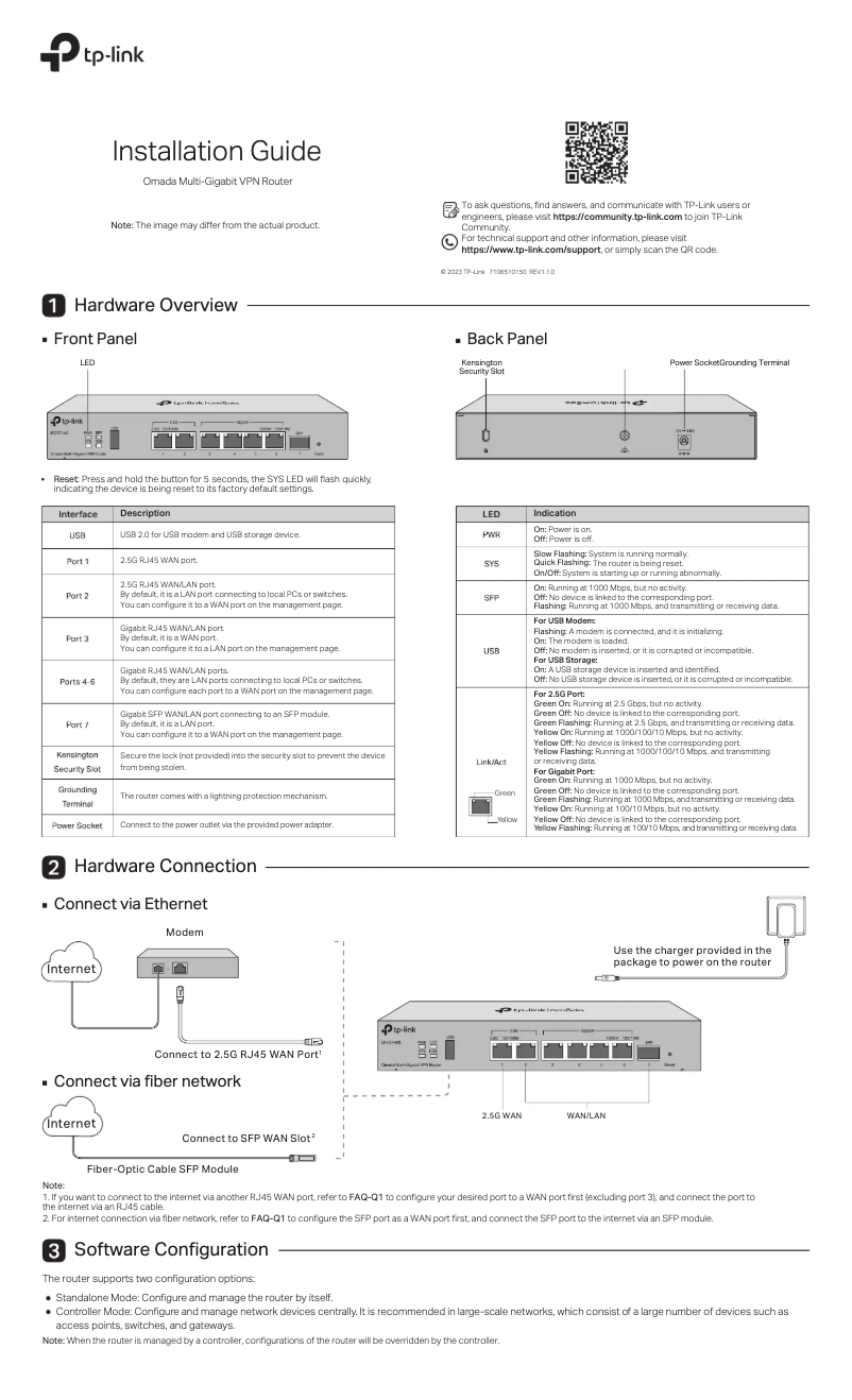 Page n°1 - Guide d'installation TP-Link ER707-M2
