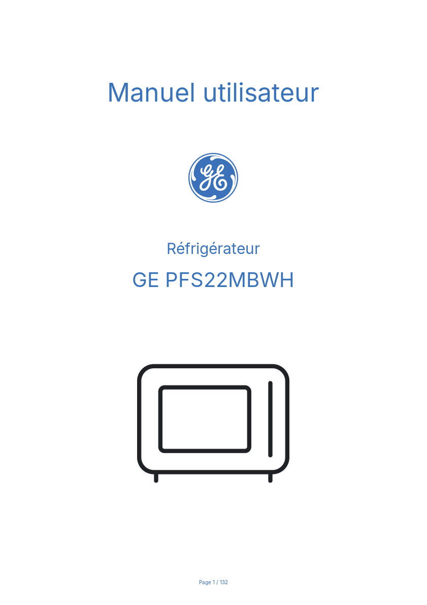 Page n°1 - Manuel utilisateur GE PFS22MBWH