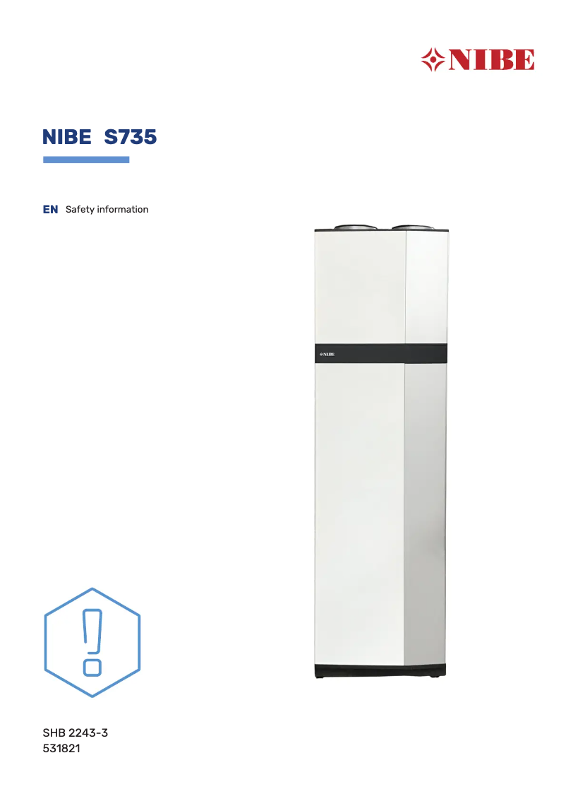 Page 1 de la notice Manuel utilisateur Nibe S735